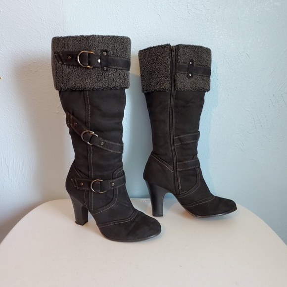 Bamboo Shoes - Delicious buckle heel boots with box